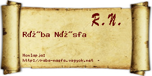 Rába Násfa névjegykártya